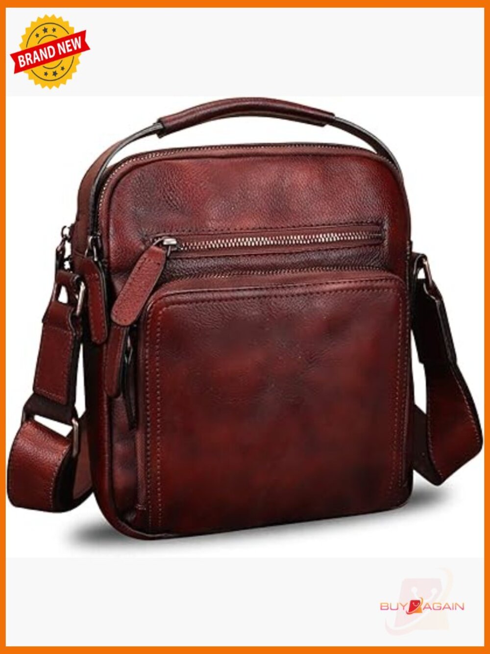 Genuine Leather Messenger Bag Crossbody Satchel Purse For Men